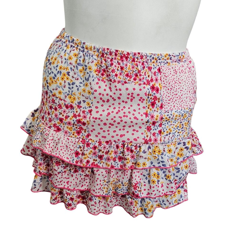 Jolie & Joy Floral Mini Skirt - Size L - Excellent Condition